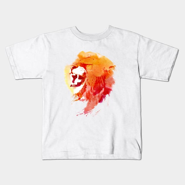 Angry Lion Kids T-Shirt by astronaut